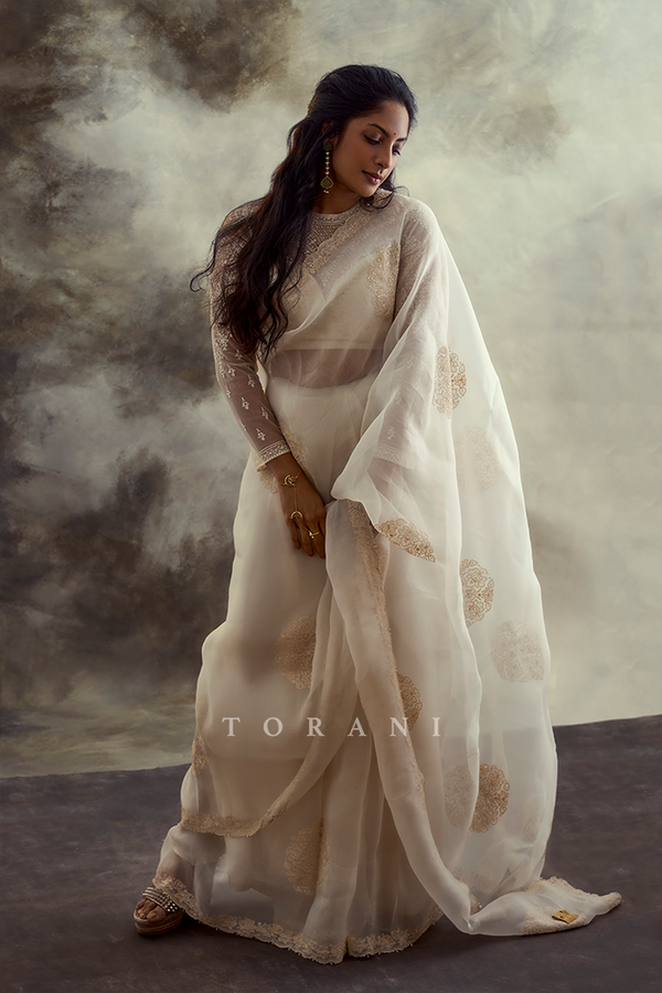 Sriya Reddy in our SWETAH AADIRA RUBANI SAREE SET