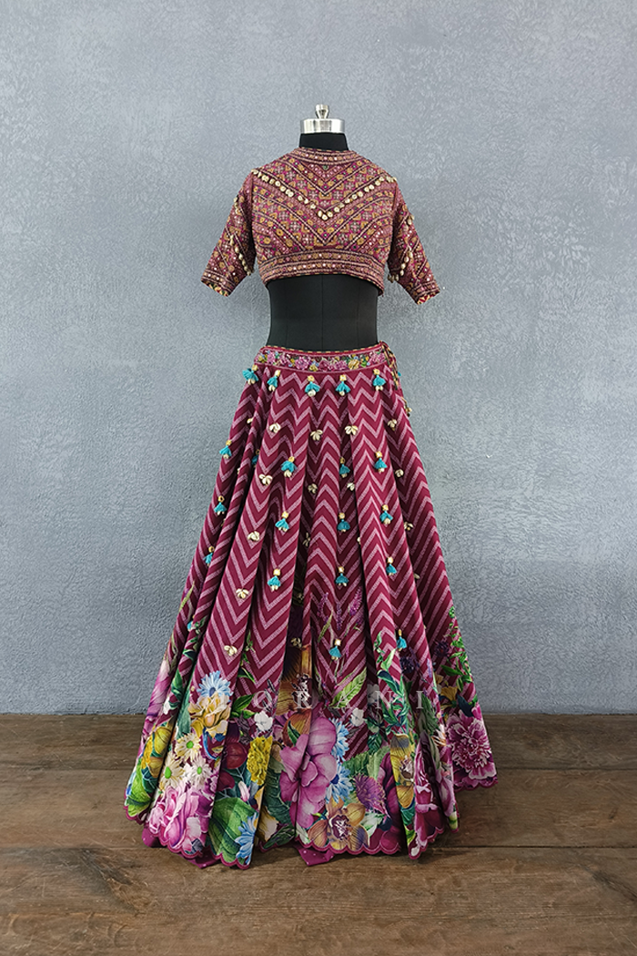 Sale- Manika Saadat Gul Lehenga & Blouse