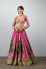 Handwoven chanderi lehenga choli set