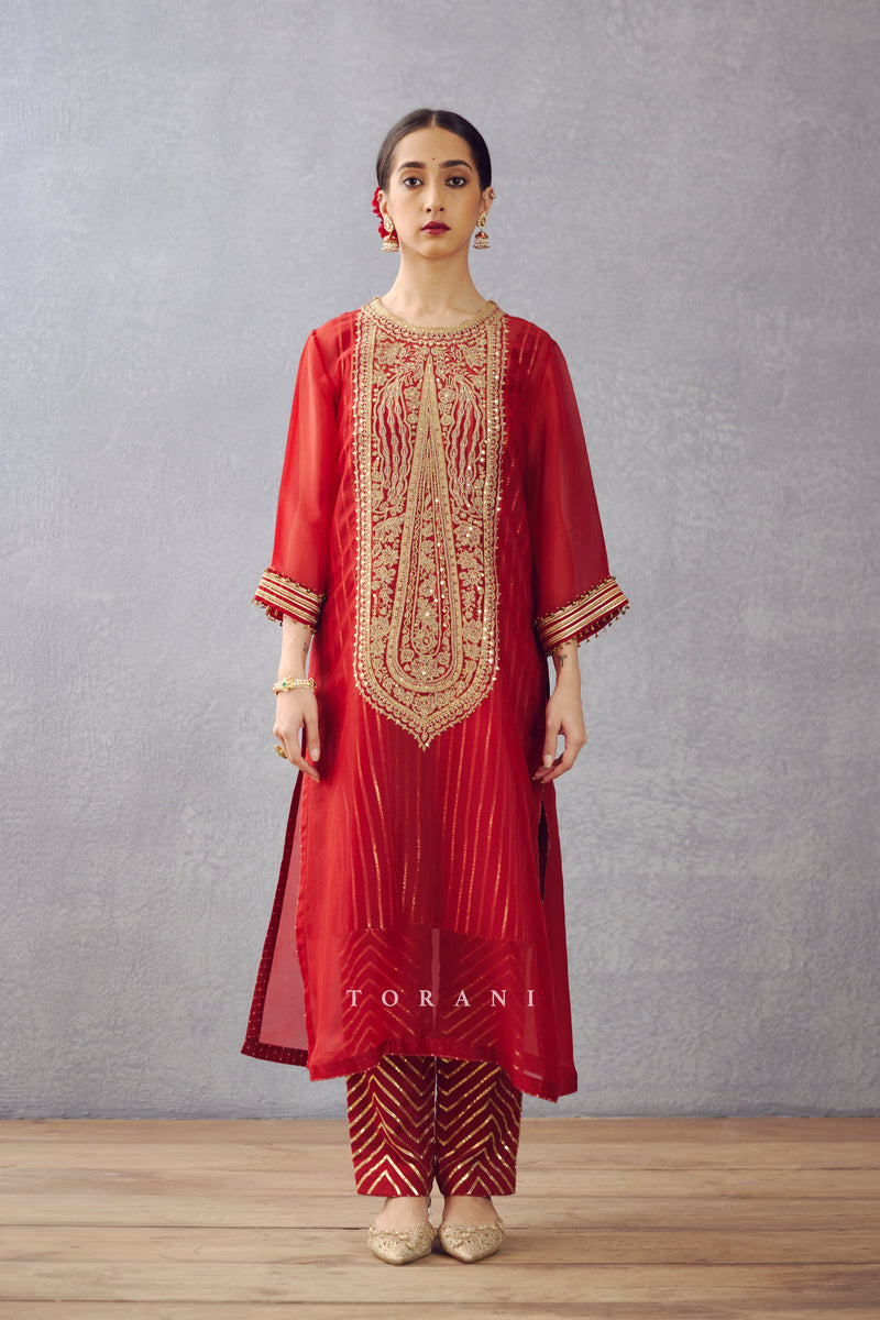 SINDOORI REVATHI KURTA SET - Baabul by Torani