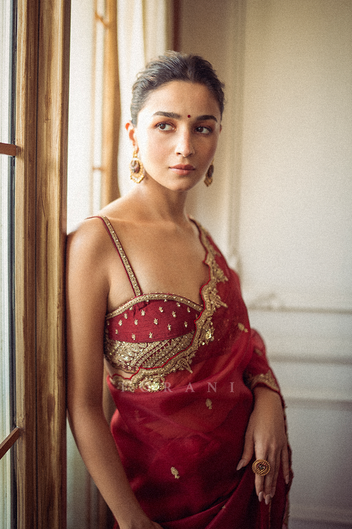 Alia Bhatt in our Sindoori Nayantara Ambika Saree Set