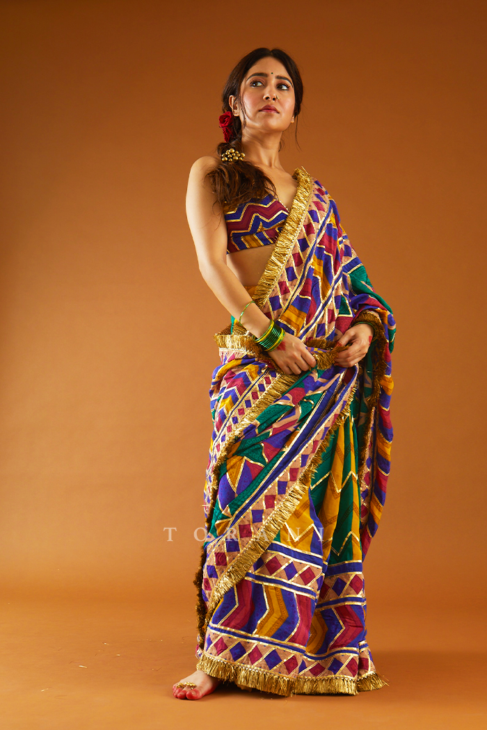 Shweta Tripathi in Our Satrangi Shamiyana Saree Set