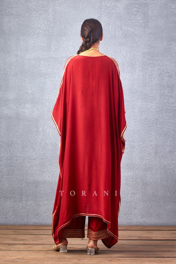 Sindoori Ashni Kaftan Set back view