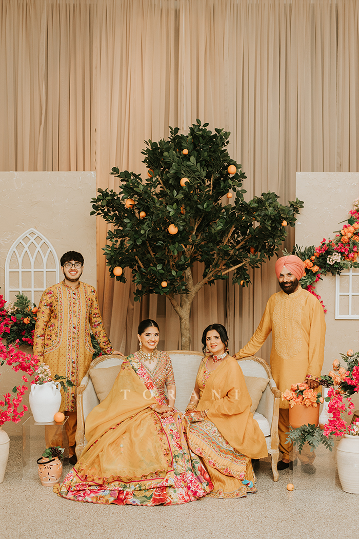 Jaskirt Nijjar and Family in Our Custom SUNEHRA Lehenga and KURTA Sets