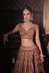 Rudra Priya Sindoori Turvi Lehenga Set