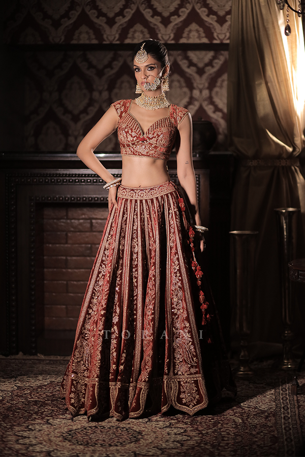 Rudra Priya Sindoori Turvi Lehenga Set