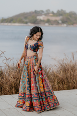 Tanvi and Navkar in our Dil Rang Jiya Lehenga Set and Custom Bandi Set