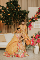 Jaskirt Nijjar and Family in Our Custom SUNEHRA Lehenga and KURTA Sets