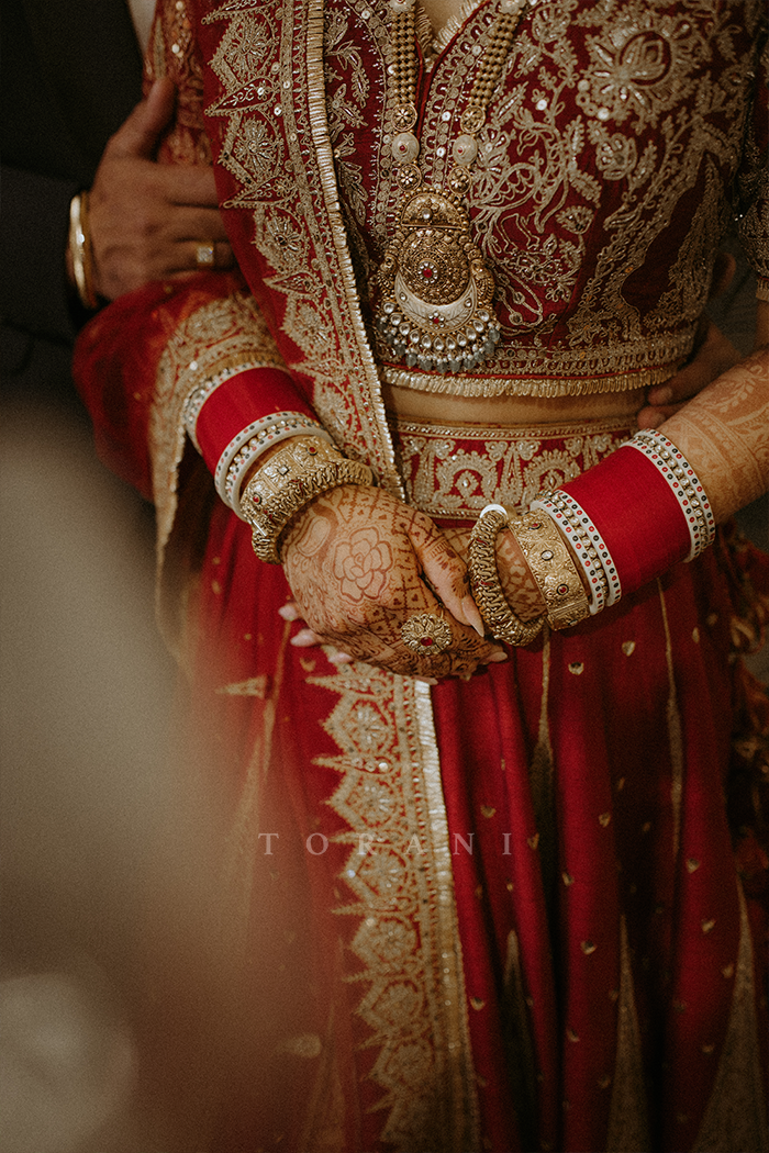 Snehdeep Kangder in our SINDOORI SUHANI LEHENGA SET