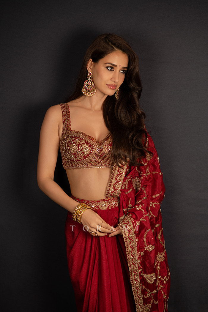 Disha Patani In our Lohit Lasya Saree set