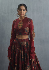 Sale- Sanobar Bindu Aari Waraq Lehenga Set