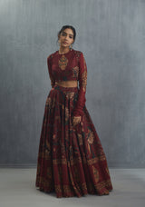 Sale- Sanobar Bindu Aari Waraq Lehenga Set