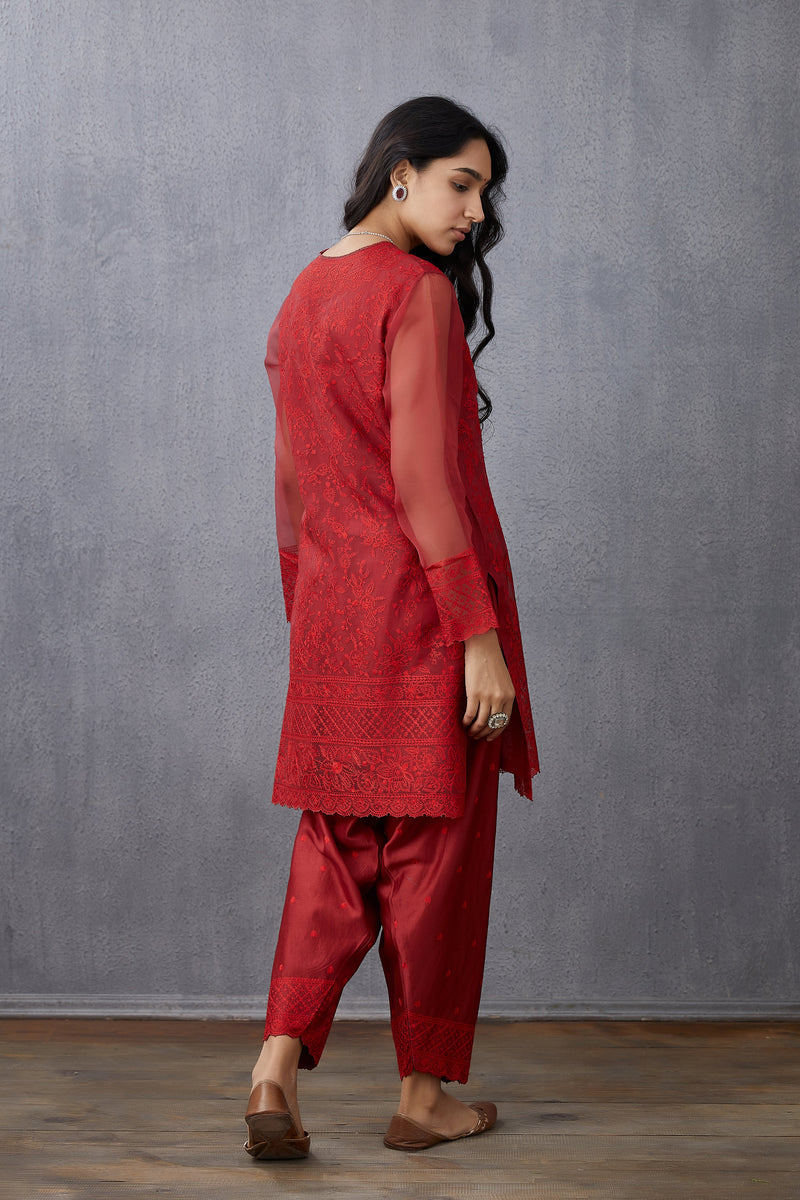 Sale - Surkh Sloka Kurta Set