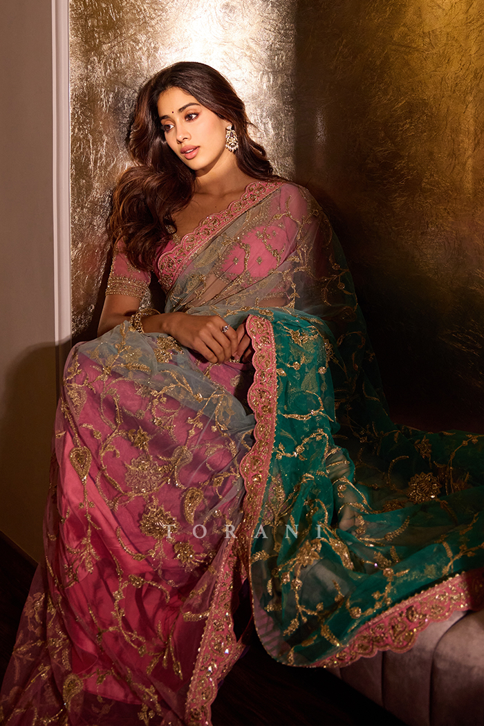 Janhvi Kapoor in our Sagar Poshaki Angia Saree Set