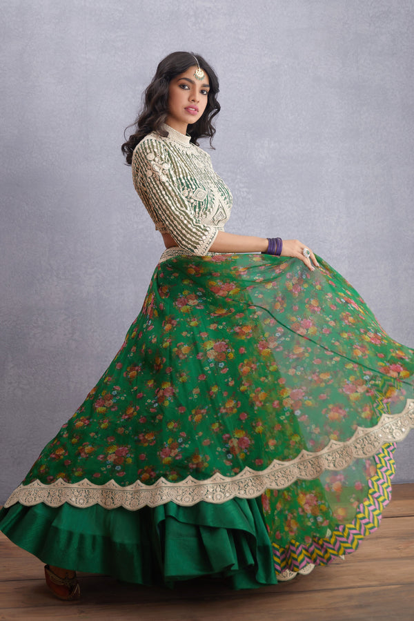 Sale- Panna Induma Lehenga Set